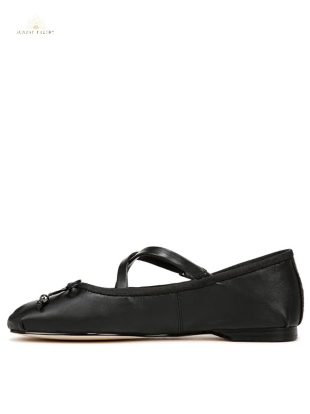 Ballet Flats with Bow Detail Leather Shoes